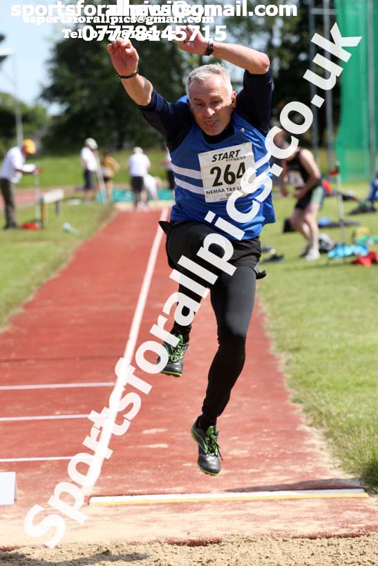 Mens long jump, 2019 NEMA Track and Field Champs, Monkton. Photo:  David T. Hewitson/Sports for All Pics